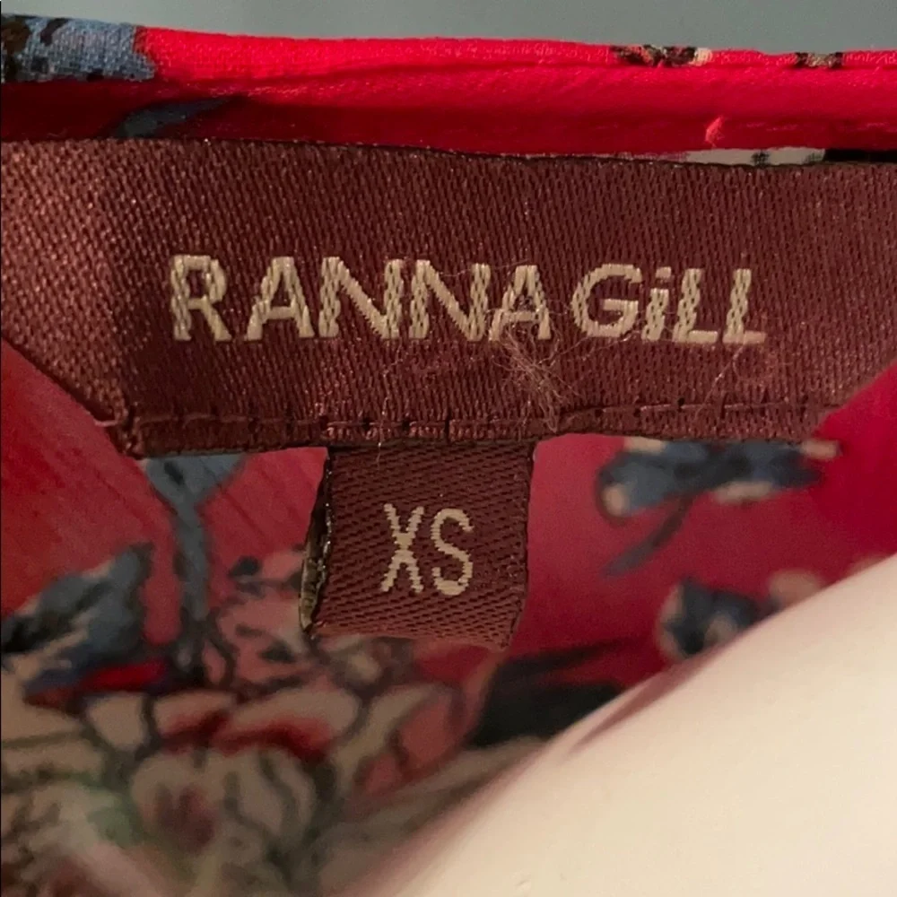 ANTHROPOLOGIE RANNA GILL Scarlet Red Floral Keira Dress